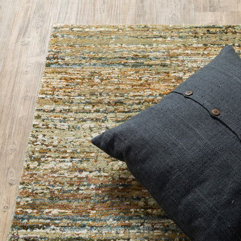2' X 8' Gold And Slate Abstract Runner Rug